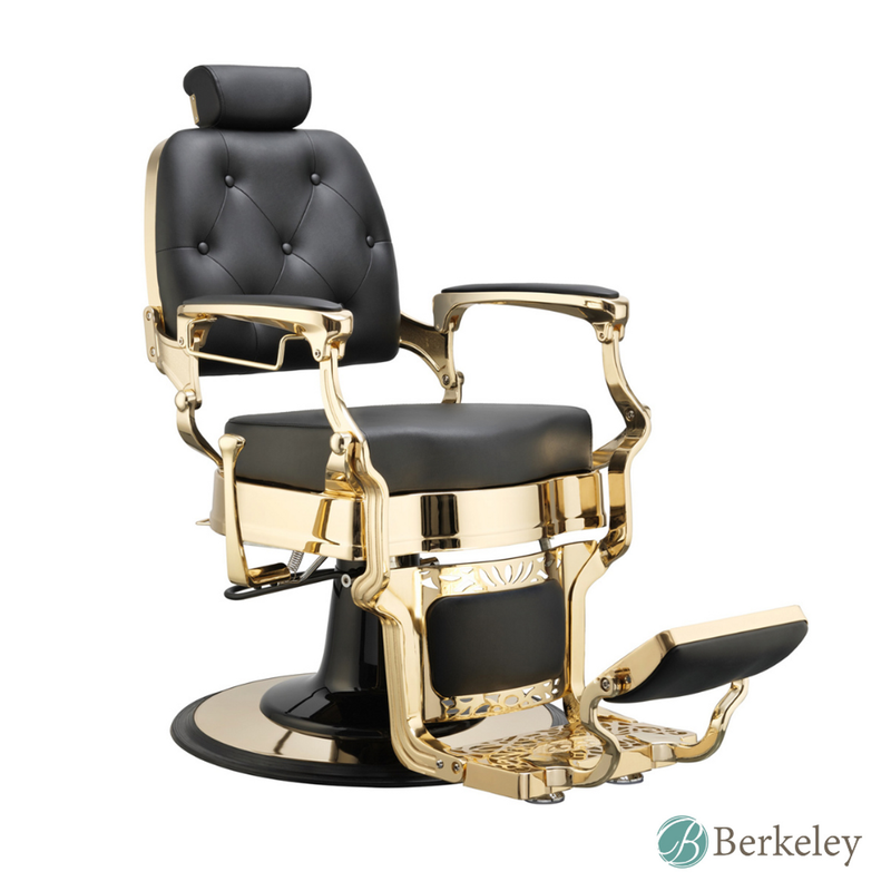 ADAMS Barber Chair by Berkeley in Black/Gold